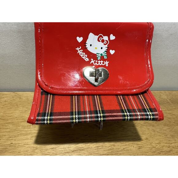 Vintage Sanrio Hello Kitty Mini Purse Plaid Clutch 1996 Hello Kitty - Picture 3 of 10